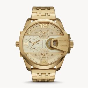 Diesel Men's Chronograph Uber Chief Gold-Tone Stainless Steel Bracelet Watch